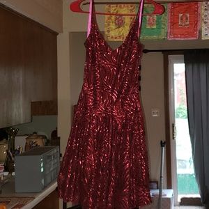 Betsey Johnson Tonal Skater Sequin Dress
